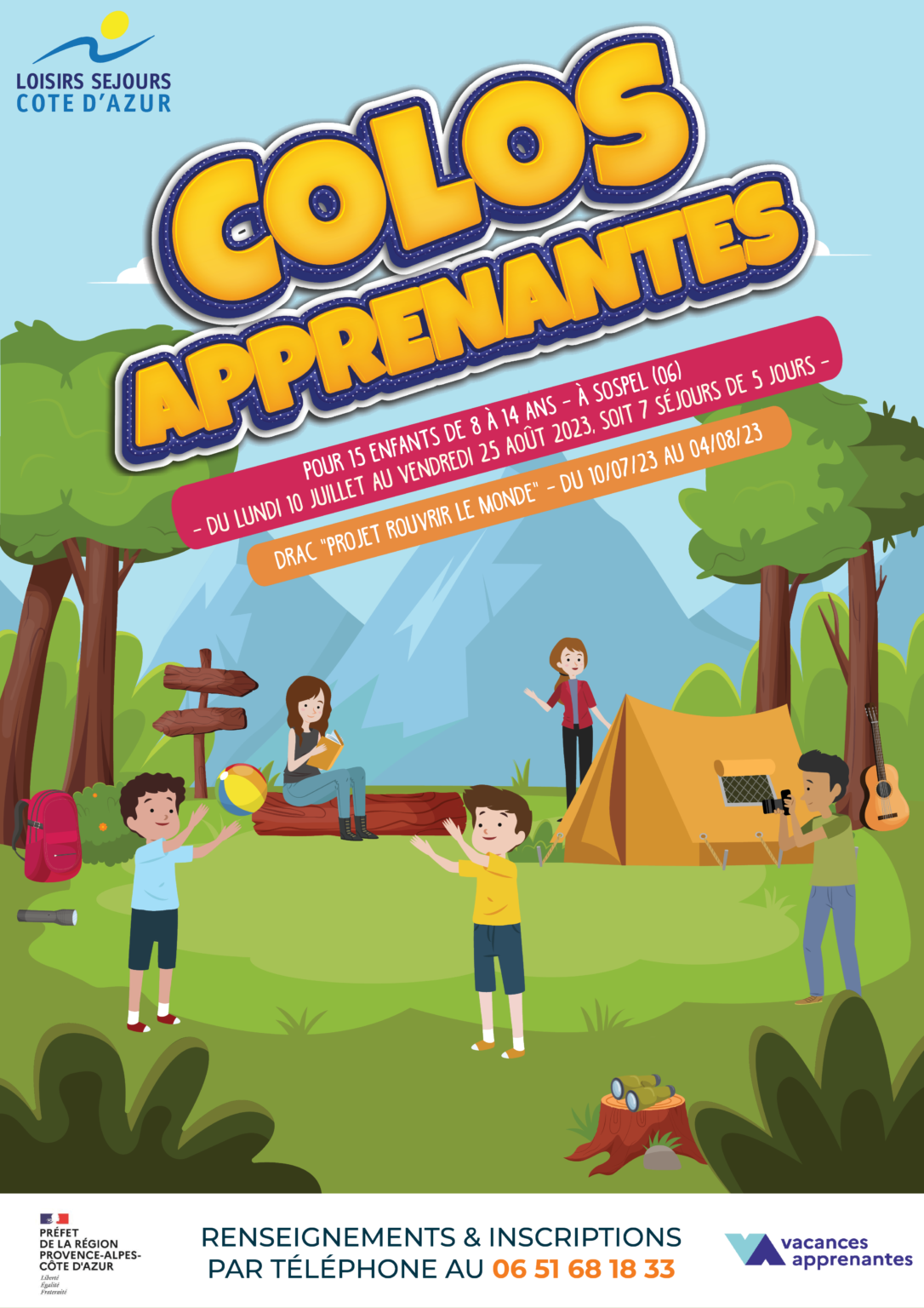 Affiche – colos apprenantes – été 2023 | LSCA