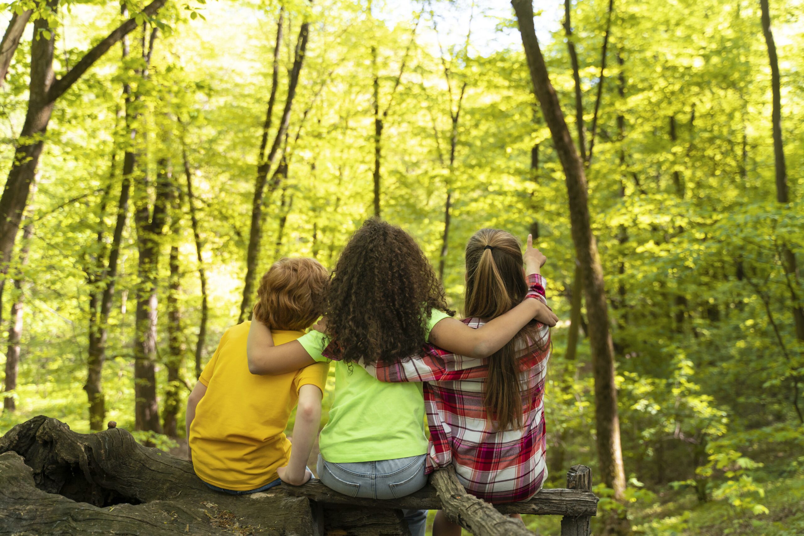Les enfants en pleine nature lors des activités organisées par le pôle enfance jeunesse LSCA